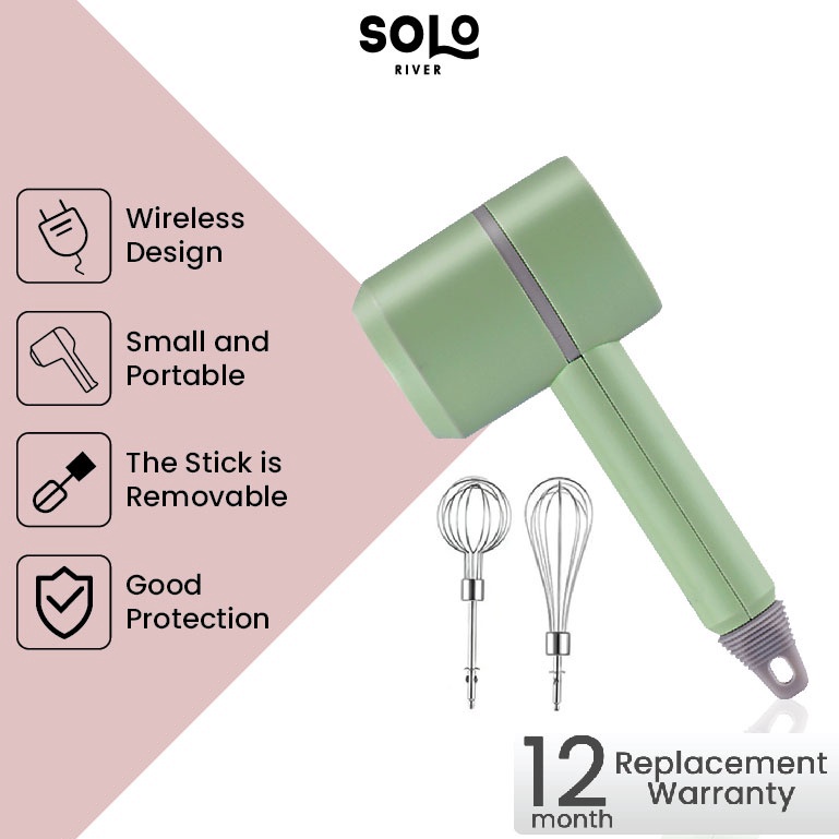 RECOMENDED SOLO RIVER Hand Mixer Wireless Portbale Tanpa Kabel Blender Pengocok Telur