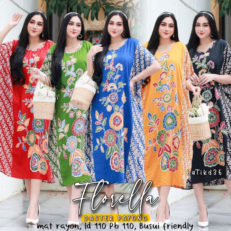 (Alesha) Daster Lowo Kalong Florella #2 – Daster Terbaru Busui Friendly dengan Model Lengan Lebar ya