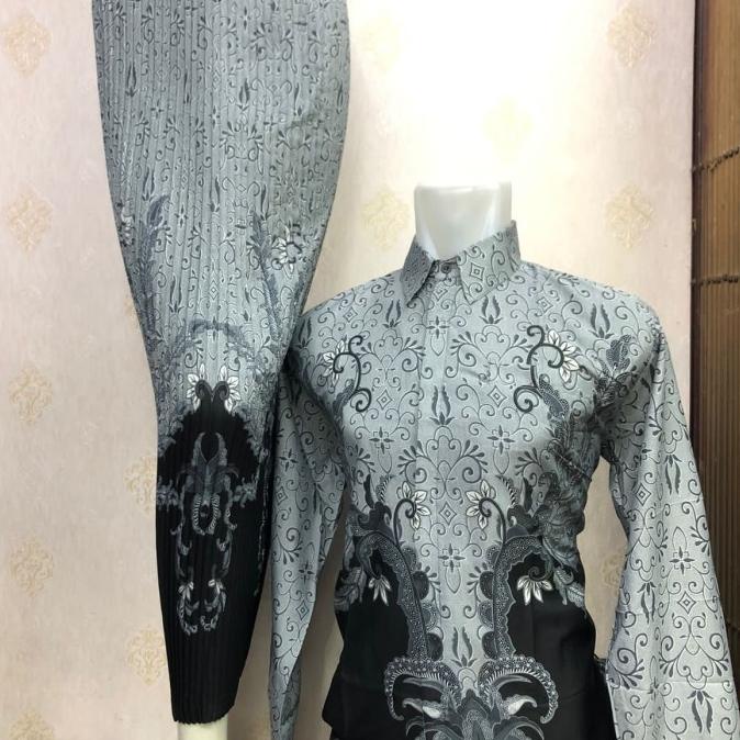 kemeja batik Couple Rok Plisket bahan premium