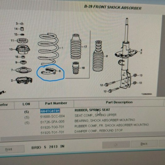karet tatakan per keong brio jazz freed city mobilio ori dhaffastore