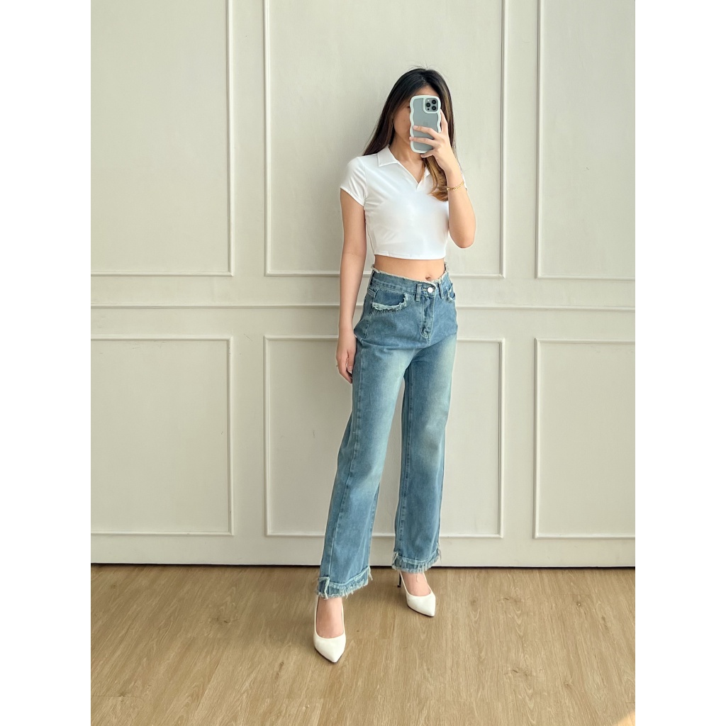 Dolla - Tasya Jeans Pant Long Jeans Kulot Ripped 2023