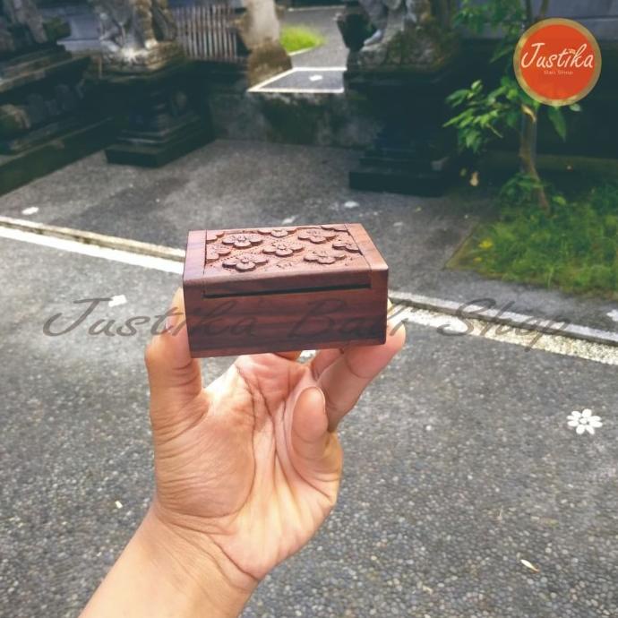 

*#*#*#*#] Kotak Kayu Kecil/ Aksesoris Bali/ Motif Ukiran Bunga/ Bahan Kayu Sona
