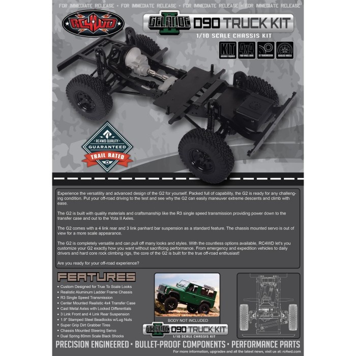RC4WD GELANDE II TRUCK KIT 1/10 CHASSIS KIT #Z-K0060