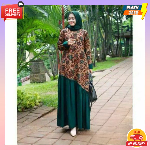 Bu Gsmis Jumbo Cantik Kekinian Size Gsmia Mewah Busui Gamis Wanita Syar'I Dress Gamia Elegan Maxi Tr