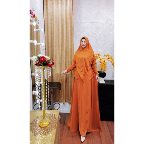 Mandalika Series by Hannatia || Set Gamis Syari Polosan