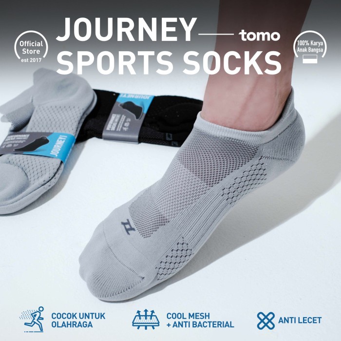 Tomo Journey Sports Ankle Socks - Grey Berkualitas