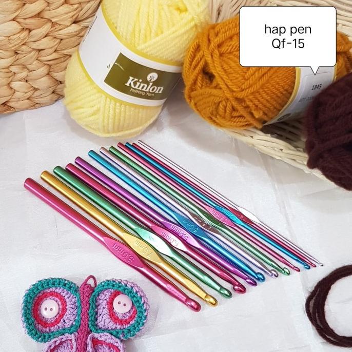 >>>>>] Hak Pen Set Alumunium/Crochet Hook/Hak Pen Rajut QF-15/12PCS