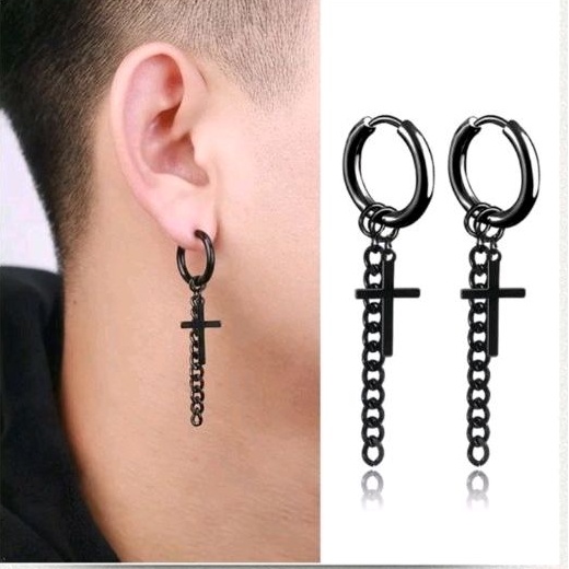 Anting Cowok Korea Gantung Titanium Terbaru