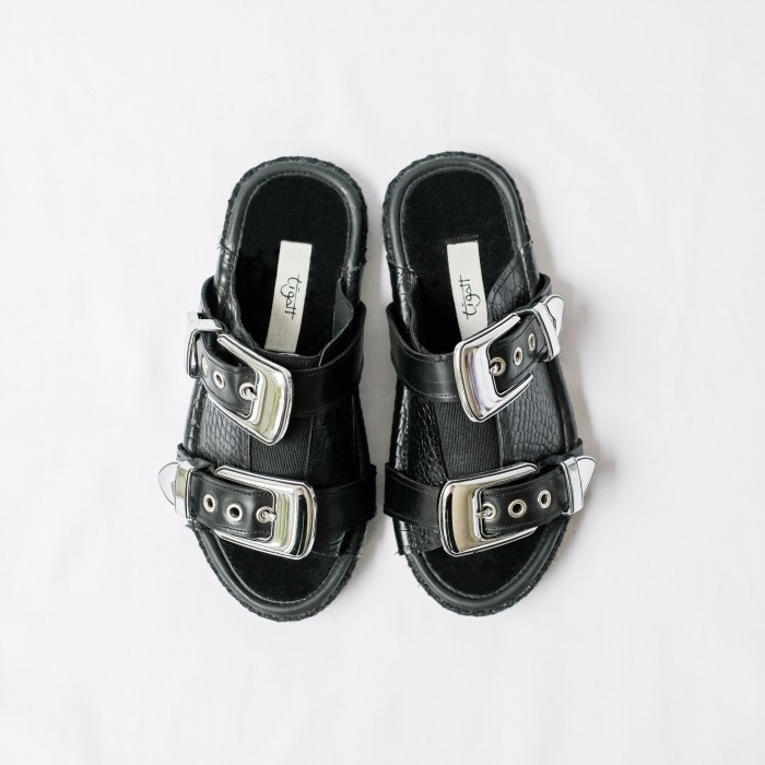 SALE Sendal Tigah Home Hitam Croco Slim Bucky Slider