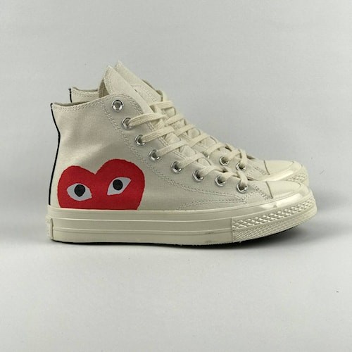 SALE Sepatu Sneakers Wanita Converse 70s High Cdg Play Original 100% White