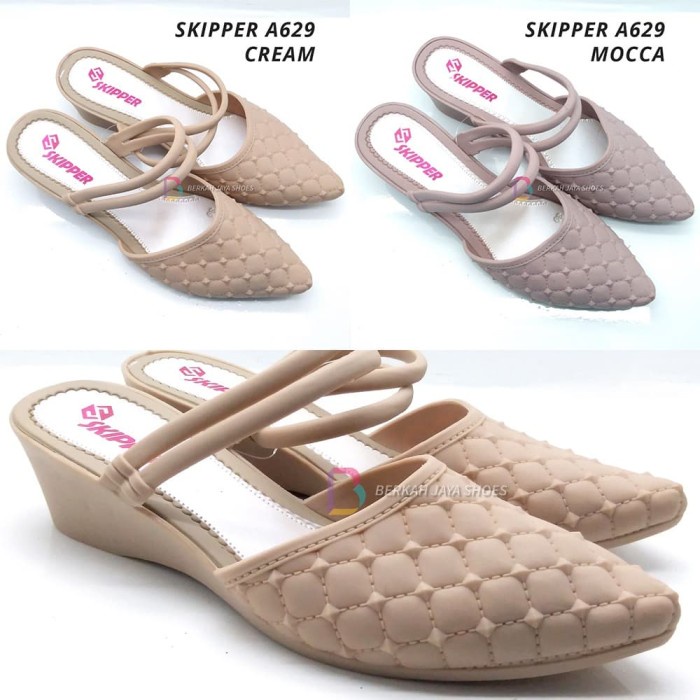 SALE Sandal Wedges Wanita - Sepatu Wedges Jelly Karet Wanita Skipper A 629