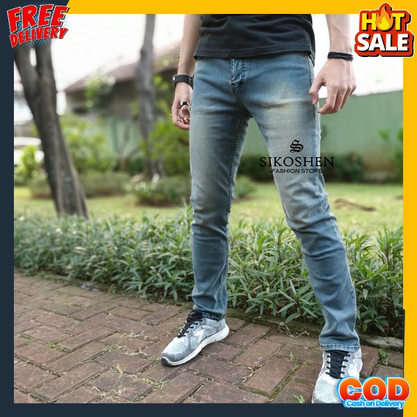 Velana Pria Bahan Denim Celana Levis Dewasa Clana Jins Distro Cln Denim Cowok Keren Crlana Lepis Pri