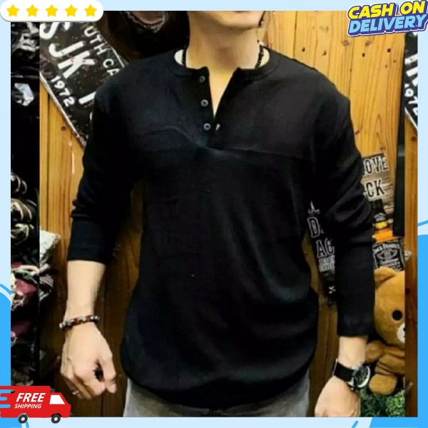 Kaus Kancing 3 T-Shirt Distero Laki Laki Fashion Laki Laki Tebal Baju Pria Kancing 3 Berkancing Bju 