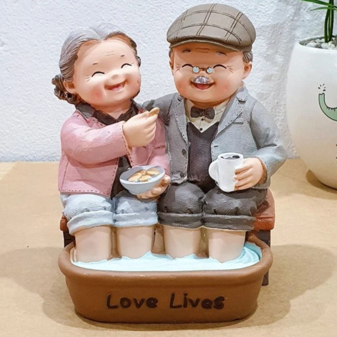 Ready stok Pajangan kakek nenek spa pajangan kakek nenek relax