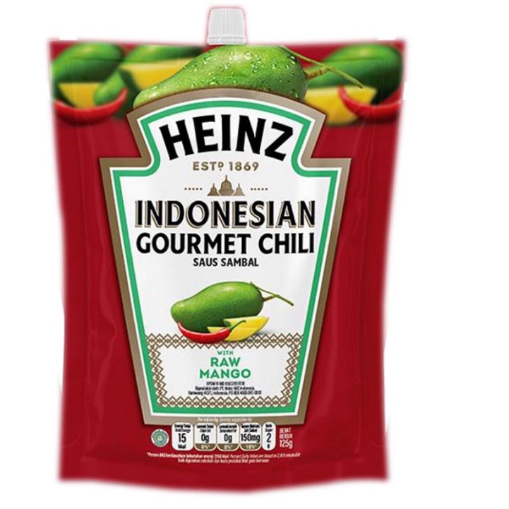 

HEINZ Indonesian Gourmet Chili Saus Sambal with Raw Mango Pouch 125 g