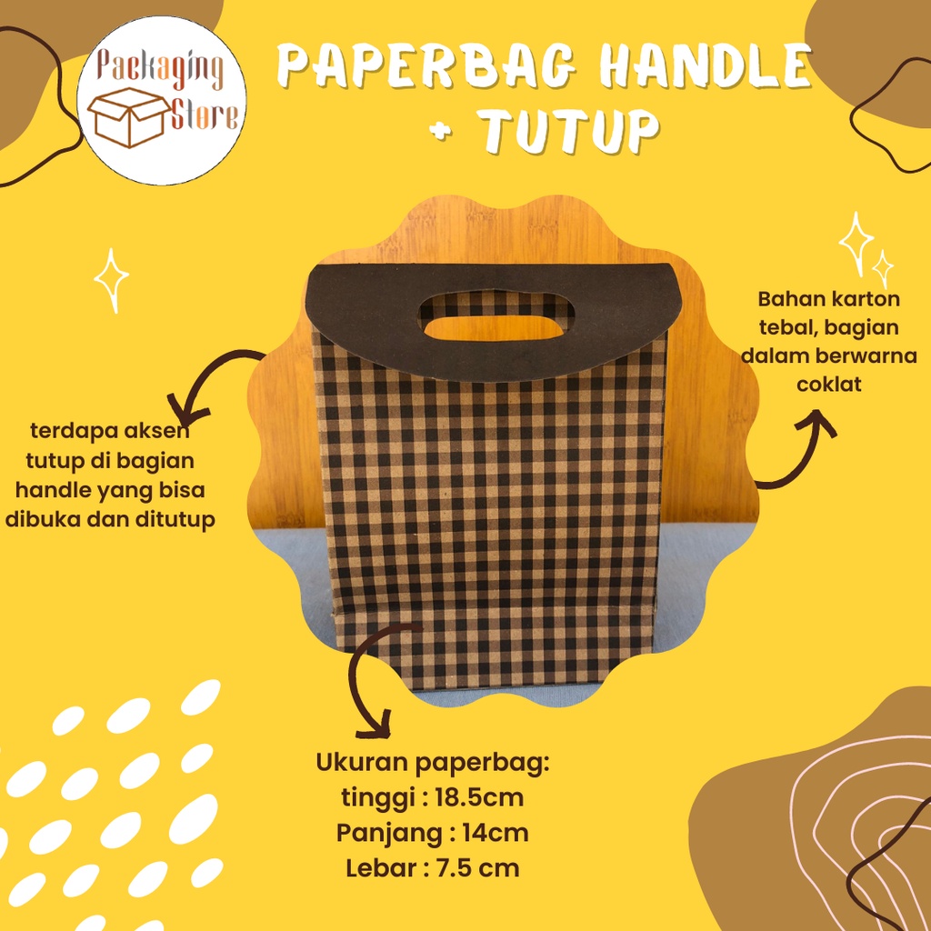 

PAPERBAG HANDLE TUTUP/ PAPERBAG TUTUP/ PAPERBAG TUTUP MOTIF UK 18.5 X 14 X 7