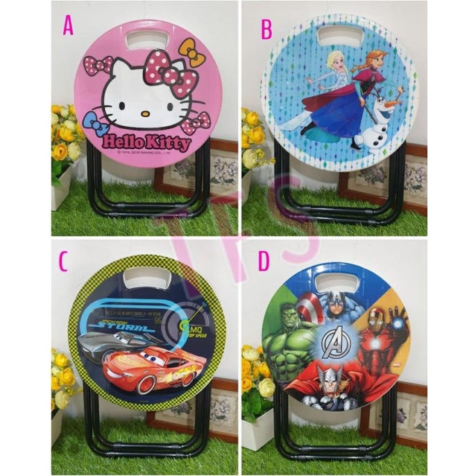 KURSI / BANGKU LIPAT MINI ANAK HELLO KITTY FROZEN MINNIE CARS AVENGERS