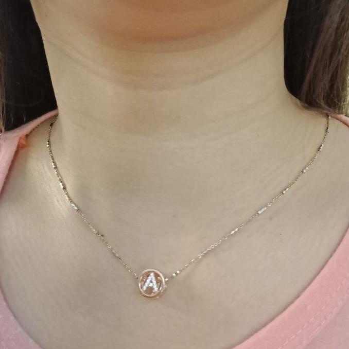 yang dicari] Gelang tangan liontin kalung huruf abjad miami ubs emas asli kadar 750