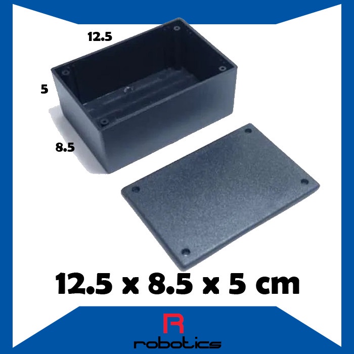 Box Project X4 Hitam Plastik 125x85x50 mm 12.5x8.5x5 cm [Plus Baut]
