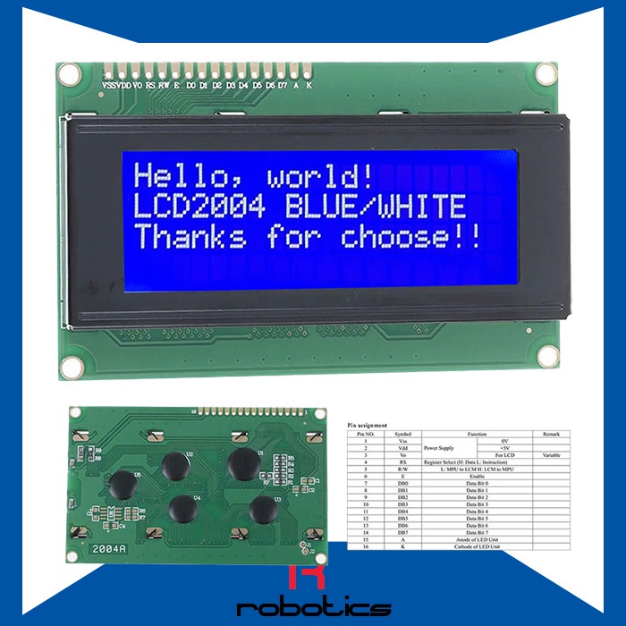 LCD 20X4 2004 Biru Blue 20x04 LCD Display 20 04 2004