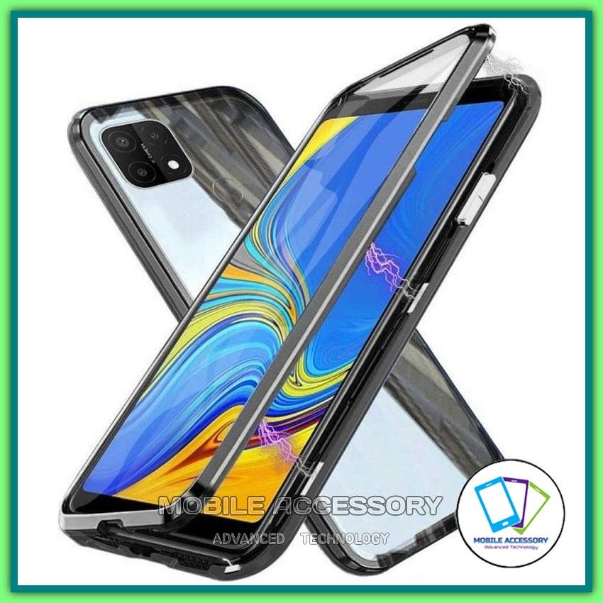 Hardcase Magnet Oppo A16E / A16K 2 Sisi Depan Belakang Kaca Ganda Casing Hard Case Magnetic Double G