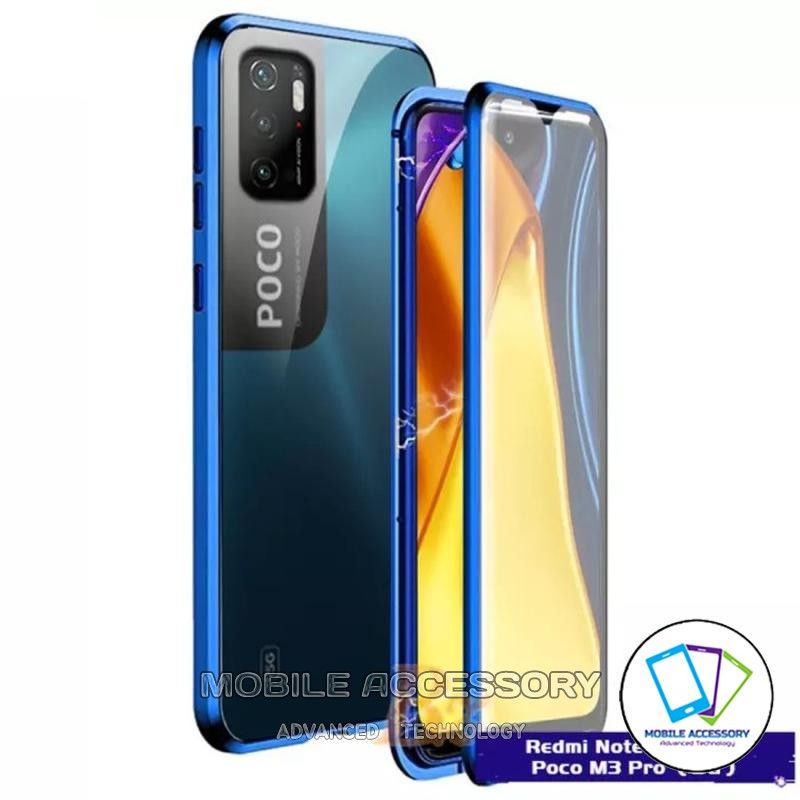 Hardcase Magnet Xiaomi Poco M3 Pro 5G 2 Sisi Depan Belakang Kaca Ganda Casing Hard Case Magnetic Dou