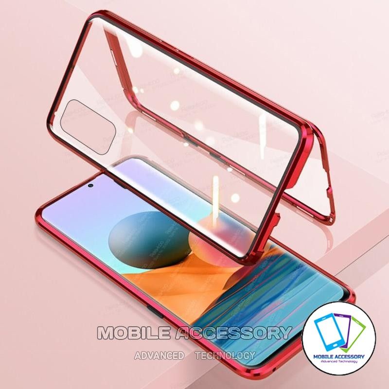 Hard Case Magnetic Xiaomi Poco M3 Pro 5G Double Glass 2 Sisi Depan Belakang Hardcase Kaca Murah