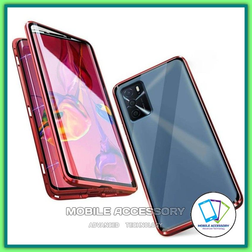 Hardcase Magnet Oppo A16 2 Sisi Depan Belakang Kaca Ganda Casing Hard Case Magnetic Double Glass Cov