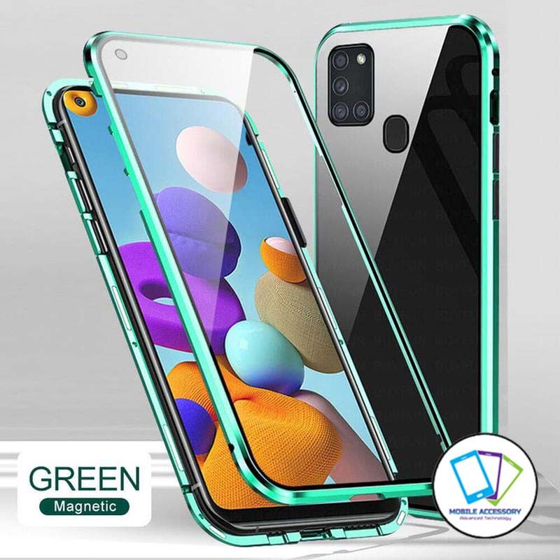 Hard Case Magnetic Samsung Galaxy A21S Double Glass 2 Sisi Depan Belakang Hardcase Kaca Casing Hp