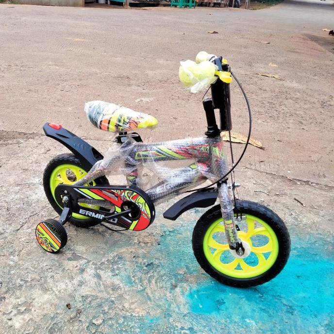 sepeda anak laki laki cowok usia 3 tahun ukuran 12" roda 4 murah