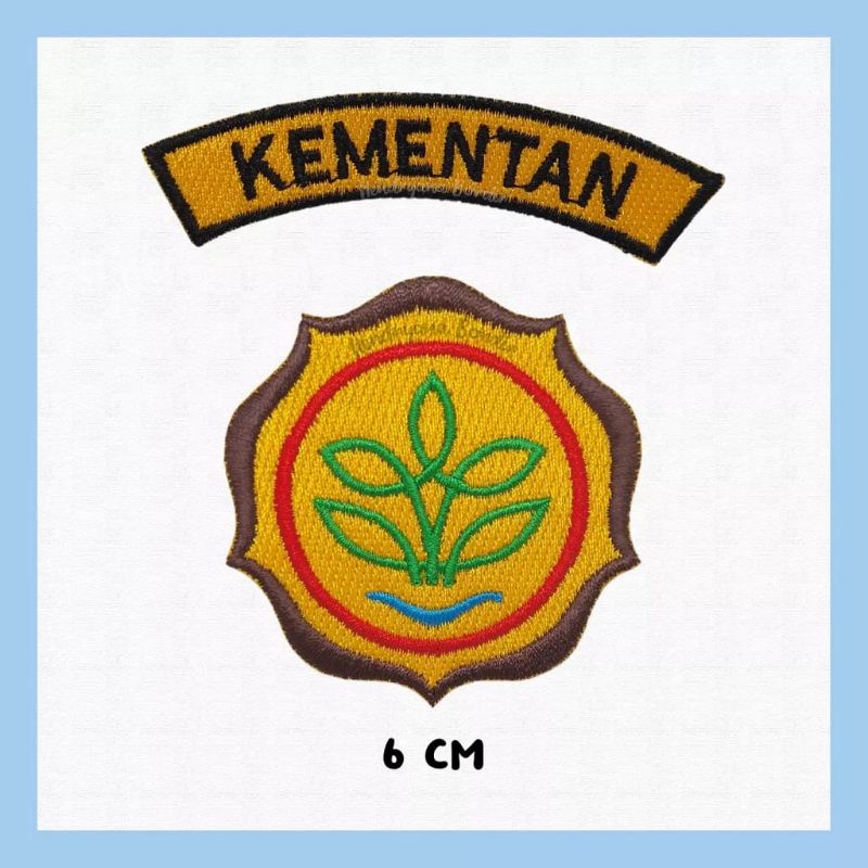 Patch bordir logo kementrian pertanian emblem bordir lolasi kementan/BSIP/ditjenbun/ditjen perkebuna