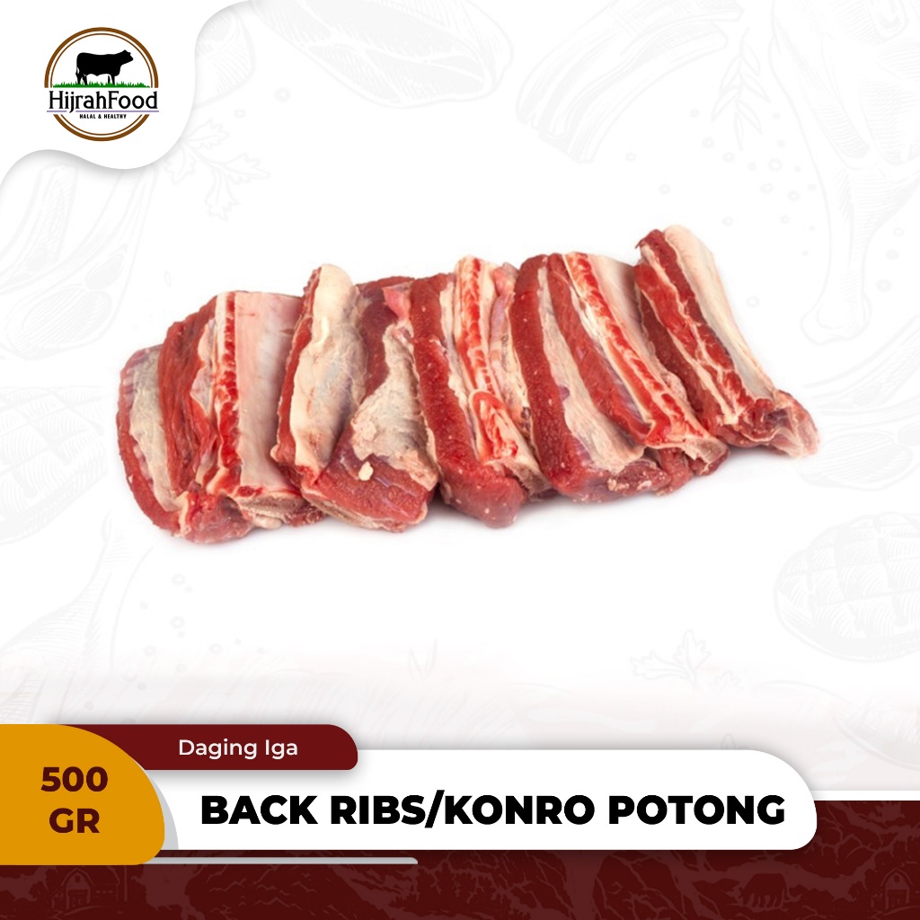 

Hijrahfood Back Ribs / Konro / Daging Sapi Iga Konro Utuh / Potongan - 500 gr