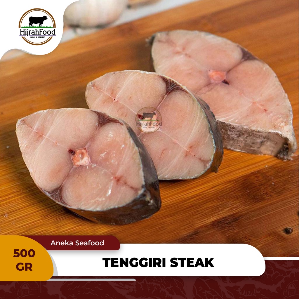 

Hijrahfood Mackerel Fish Steak Cut Frozen | Ikan Tenggiri Steak (± 500 gr)