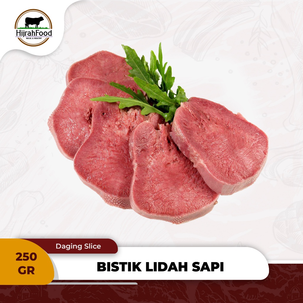 

Hijrahfood Bistik Lidah / Lidah Sapi Slice Tebal / Beef Ox Tongue - Qty. 250 gr