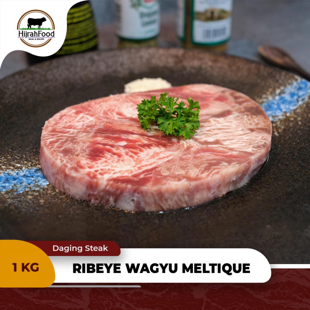 

Hijrahfood Ribeye Wagyu Meltique Beef Steak AUS Qty. 1 kg