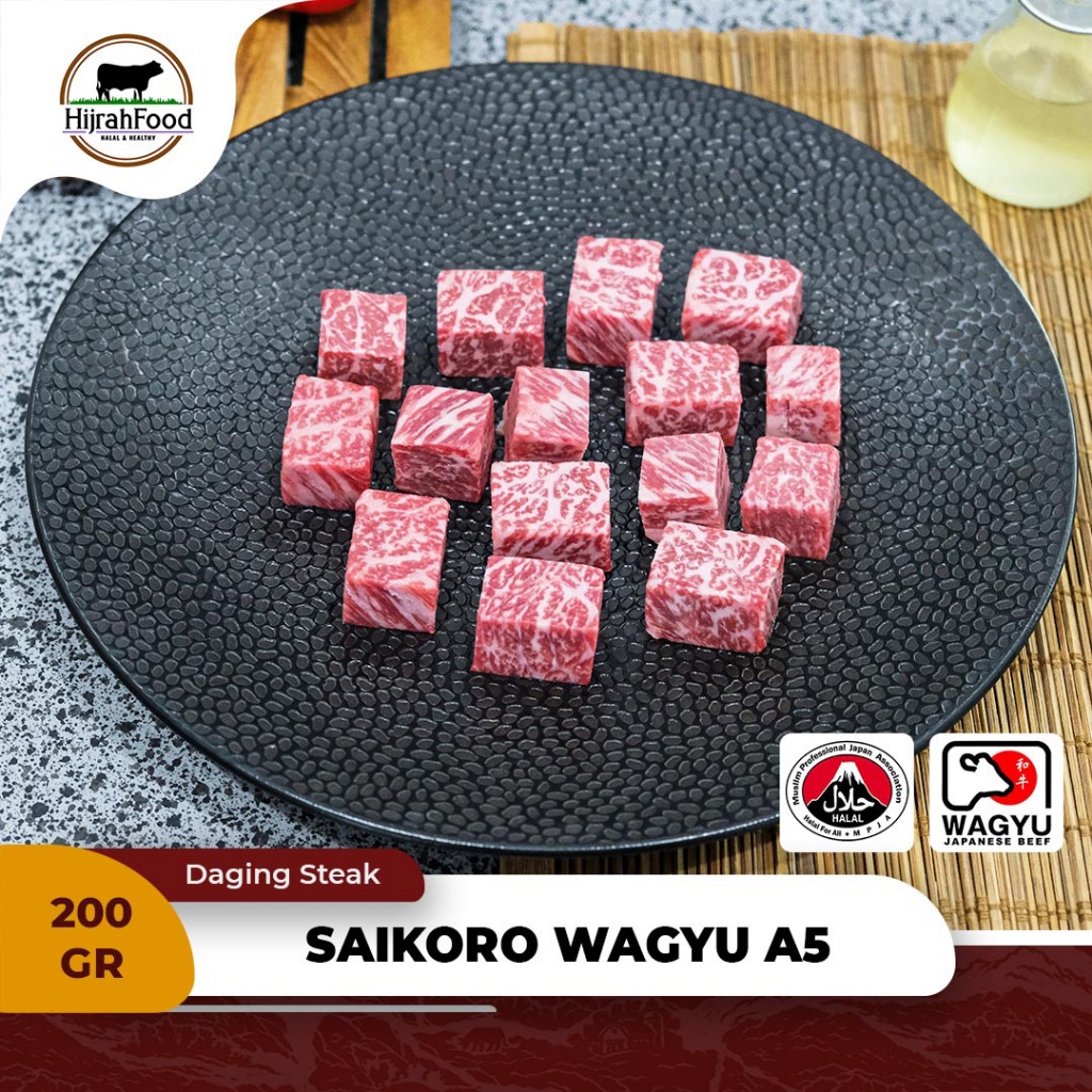 

Hijrahfood Saikoro Japanese Wagyu A5 Kagoshima Beef Cubes | Daging Sapi Grade A5