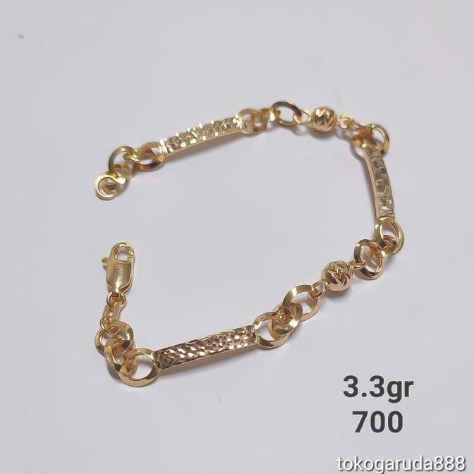 (:(:(:(] Rantai tangan gelang tali emas asli kadar 70% 700 plat ukir nori holo