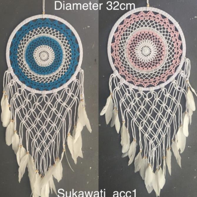 

@#@#@#] Dream Catcher Rajut 32cm kepang