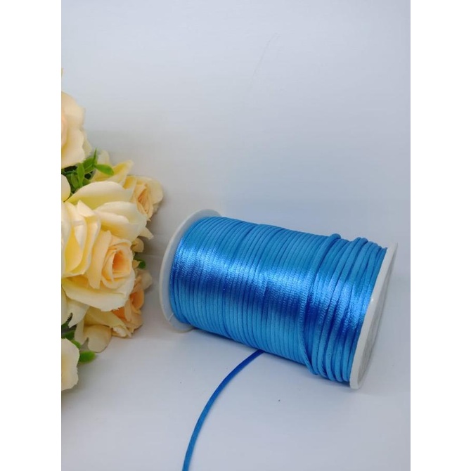 

@#@#@#] Tali cina 2mm biru 45 / Tali satin sedang/ Tali saten / tali gelang