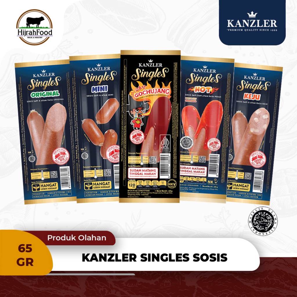 

Kanzler Singles Sosis Sapi Siap Makan | Beef Sausage RTE - Pilih Rasa