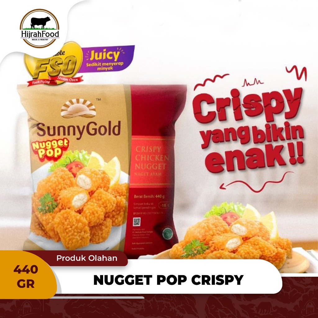 

Sunny Gold Crispy Chicken Nugget Naget Ayam Krispy Pop 440 gram