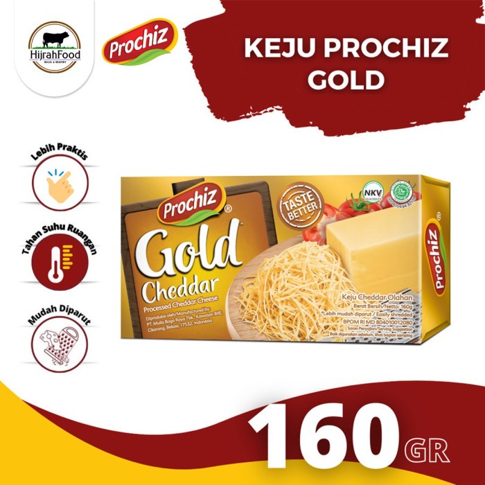 

Prochiz Gold Cheddar Cheese Keju Cheddar Gold - 160 gr