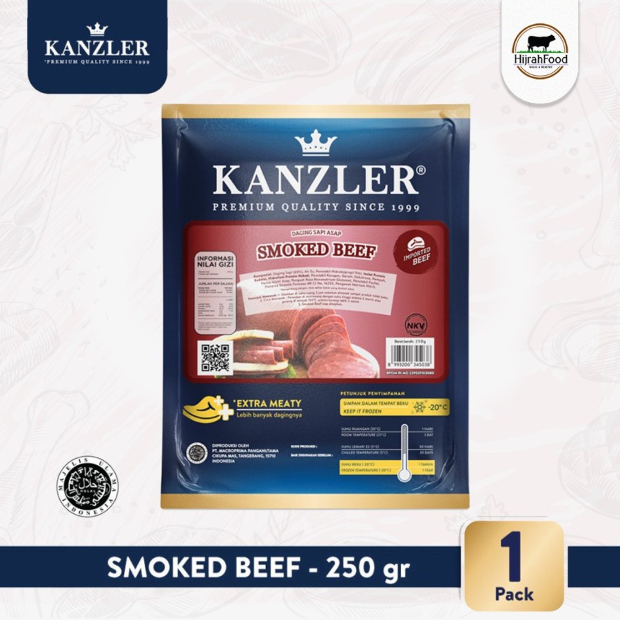 

Kanzler Smoked Beef Ham Slice Round | Daging Sapi Asap 250 gr