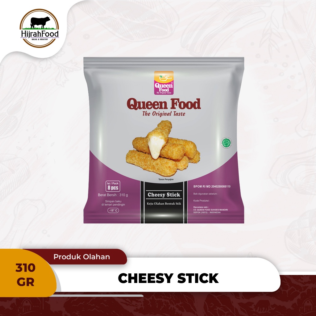 

Queen Food Cheesy Stick | Stik Isi Keju Mozzarella | Cheese Stick - (Qty. 310 gr)