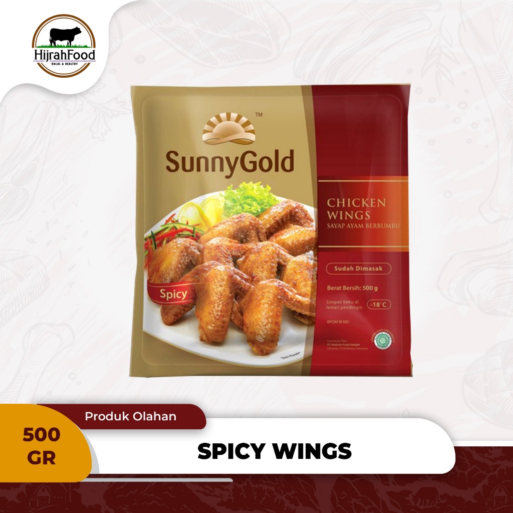 

Sunny Gold Chicken Wings / Spicy Wings / Sayap Ayam Berbumbu - 500 gr