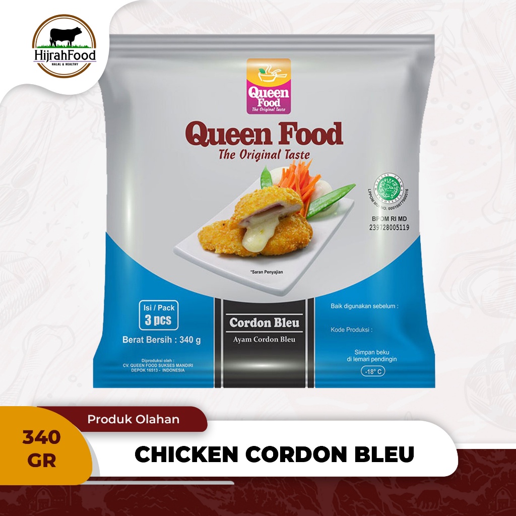 

Queen Food Ayam Isi Keju Mozzarella Smoked Beef - Chicken Cordon Bleu 340 gr