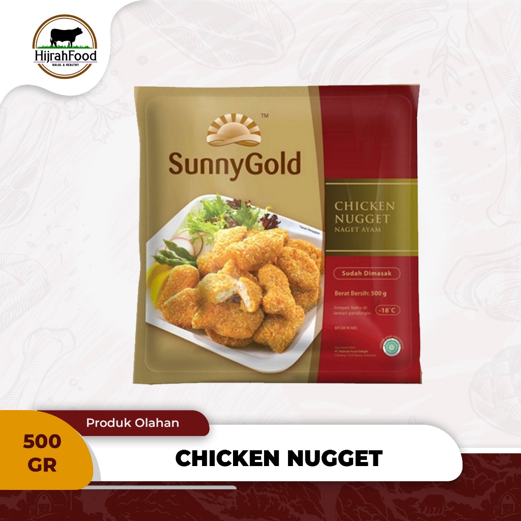 

Naget Ayam Berbumbu (500 gr)|Sunny Gold Chicken Nugget