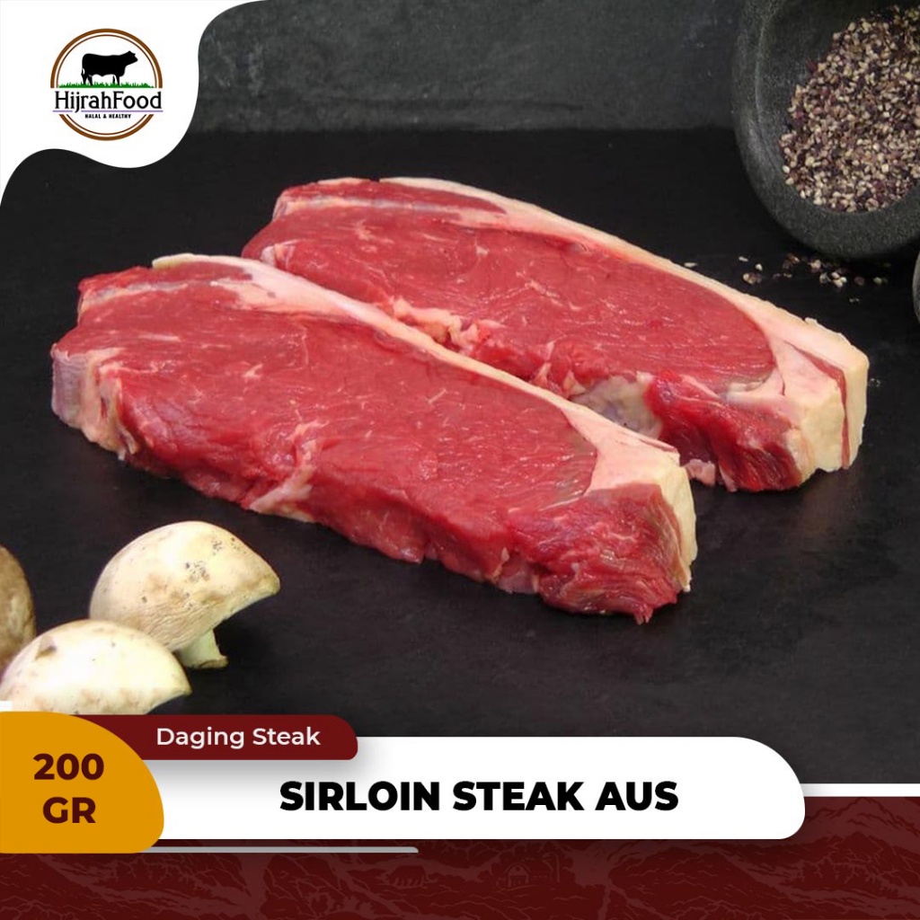 

Hijrahfood Beef Sirloin Steak AUS | Daging Sapi Sirloin / Has Luar - Pilih Varian