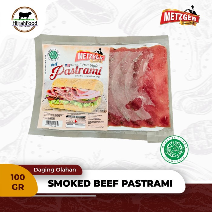 

Metzger Smoked Beef Pastrami - Deli Style / Daging Ham Pastrami Sapi