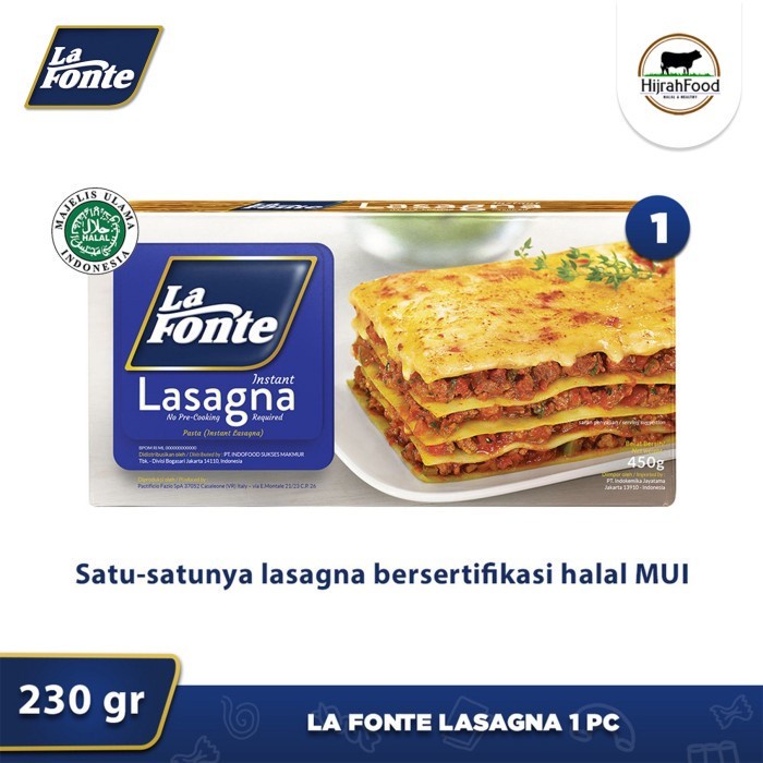 

Lafonte Pasta Lembar Kulit Lasagna Instan - 230 gram|La Fonte Lasagna Sheets